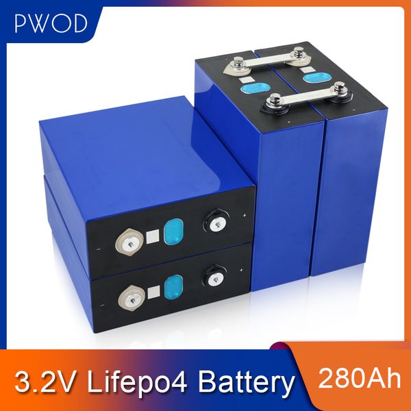 PWOD 280Ah 32Pcs 3.2V LiFePO4 Bateria de Lítio Fosfato de Ferro Célula Prismática Original EVE RV Armazenamento de Energia Solar UE EUA Livre de Impostos