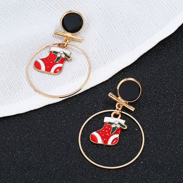 

cartoon cute romantic dangle christmas ear studs xmas charms earrings fashion kids girls jewelry, Golden