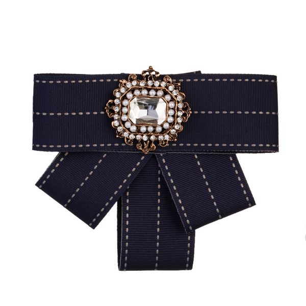 

мадам bow tie lady преувеличена ретро черная бриллиантовая брошь, Blue;purple