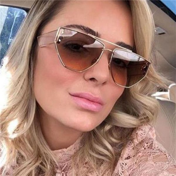 

2020 new metal unique alloy sunglasses for women fashion men sunglass gradient lens trendy hollow wide leg uv400, White;black