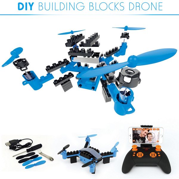 

2.4g rc helicopter toy remote control aircraft diy building block drone rc building block 6axis drone