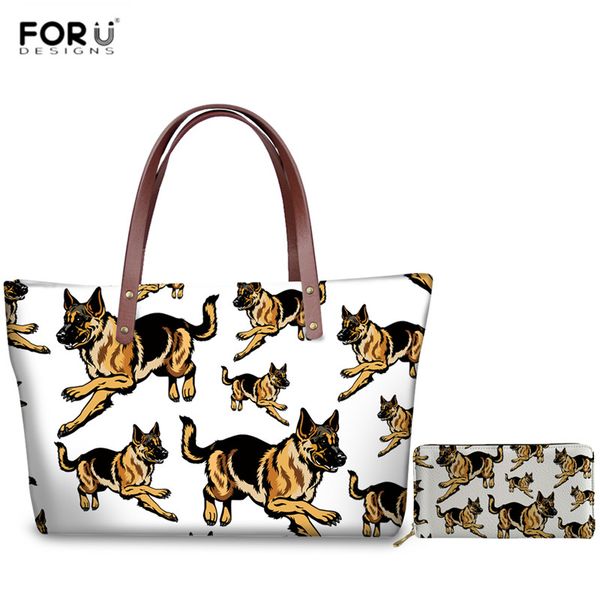 

forudesigns leisure women messenger bags german shepherd dog print funny tote shoulder bag for female large capacity handbags