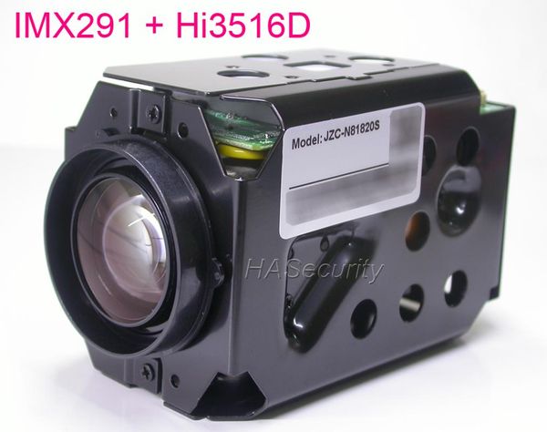 

h.265 super night vision 4.7-84.6mm motorized zoom & focal lens 1/2.8" starvis imx291 cmos + hi3516d cctv ip camera board module