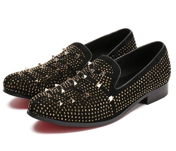 

dress shoes 2021 sliver toe crystal handmade men loafers fashion leathers lippers wedding men's flats 38-46, Black