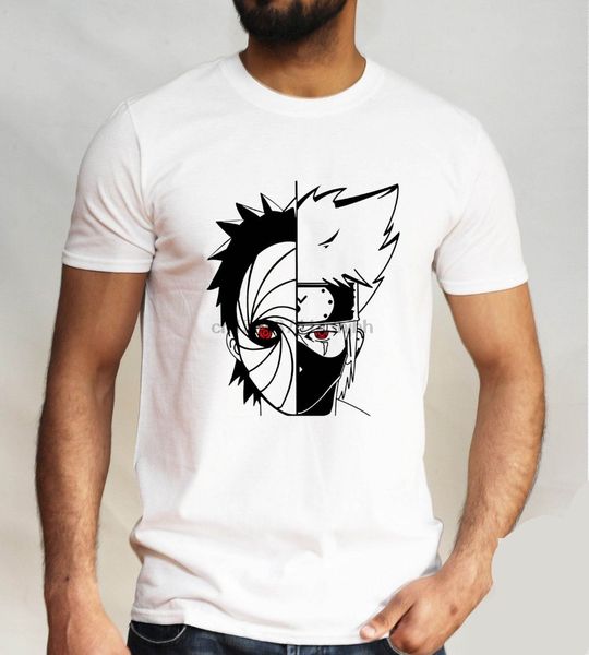 

naruto kakashi vs obito t shirt uchiha sharingan anime cosplay gift tee men 2020 new fashion summer new arrival