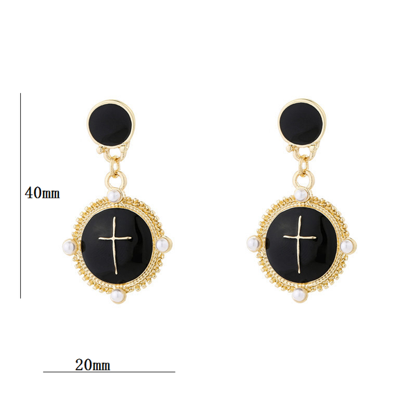 

style recommends ear-pin earring america light luxury style earring fashion drop oil no ear hole ea, Golden;silver