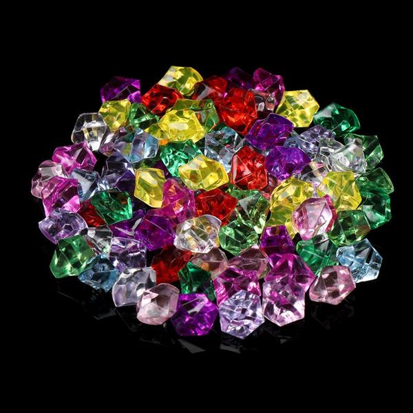 

50pcs/bag colorful 1.4*1.1cm vase filler pebble aquarium acrylic stones crystal ice cubes decor fish tank home ornament