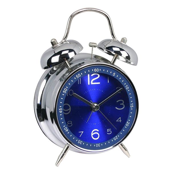 

classic metal bedside double twin bell alarm clock with nigth light function, kids students gifts