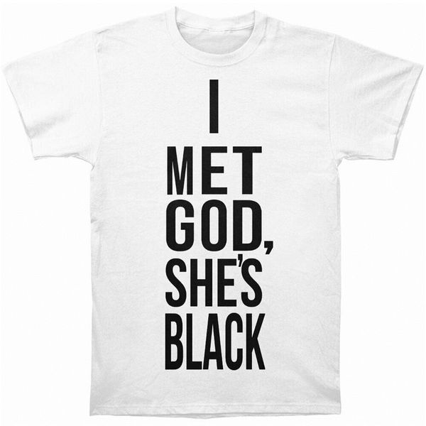 

roofnyc men's i met god t-shirt small white harajuku fashion classic tee shirt