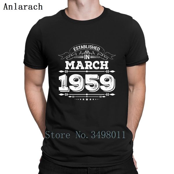 

established in march 1959 t shirt print tee shirt crew neck formal graphic authentic summer style letters birthday shirt