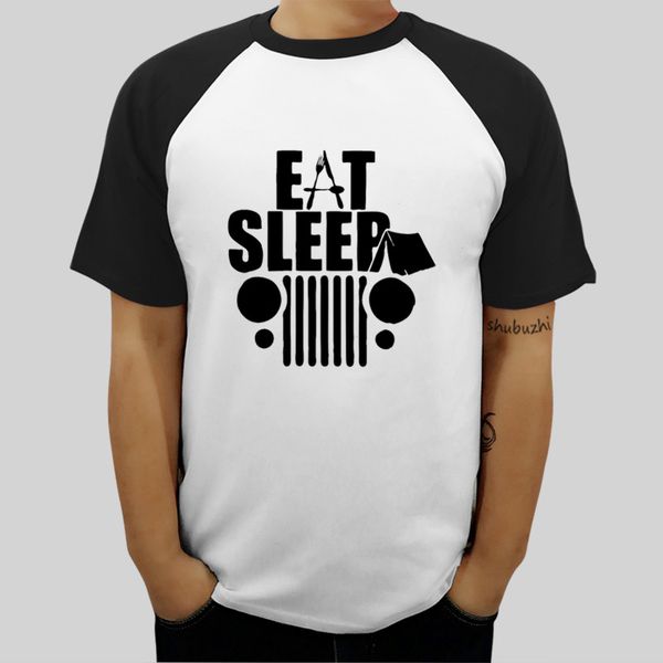 

mens raglan sleeve t-shirt cotton eat sleep and repeat the mudding fitted cotton-poly t-shirt summer fashion