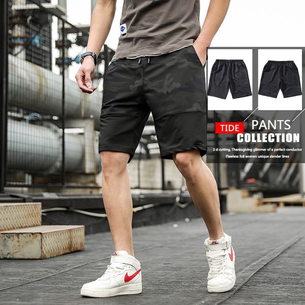 

2020 summer new casual shorts korean pantsshorts sports pants style large size men's five-point sports pants stretch loose tide tktkn, Blue