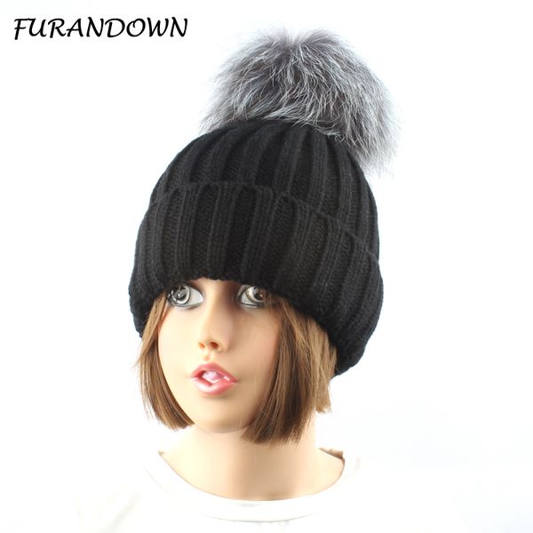 

furandown winters real пихта помпонные шляпы для женщин зим теплых толстых вязаных шапочек шляпы, используемых ниже нуля, Blue;gray