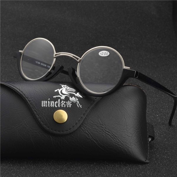 

2020 new round reading glasses prescription glasses high-definition reading men and women personality frame uv400 fml, White;black