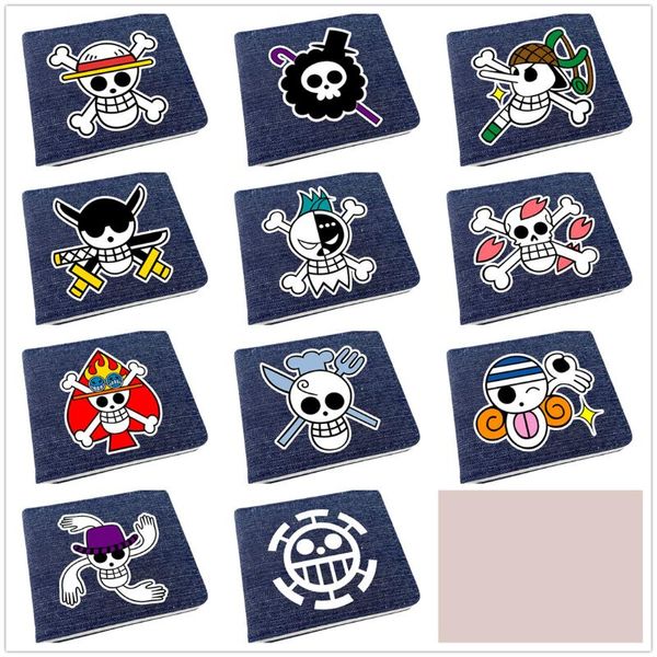 

anime one piece men short bi-fold blue wallet zipper women coin purse id/ holder, Red;black
