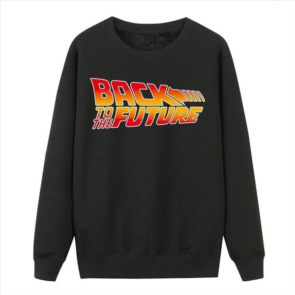 

вернуться на будущее письмо печать толстовки женщины crewneck pullovers 2020 горячие продажи новый повседневный флис женщины толстовка толст, Black