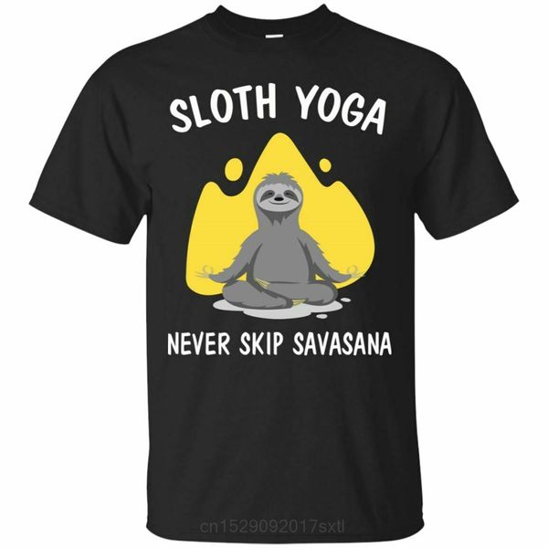 

sloth yogar never skip savasana funny t shirt for men black navy t-shirt s-3xl