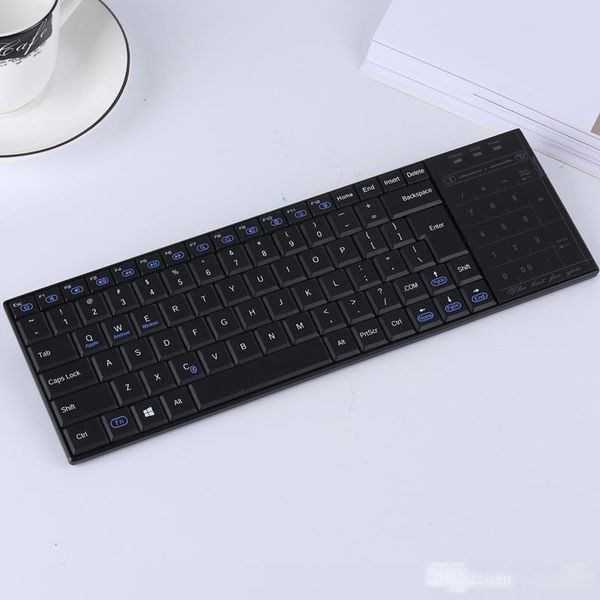 

bt-10 bluetooth 3.0 wireless keyboard multimedia touch pad with mouse mode keypad rechargeable for pc tablet windows mac/ios an