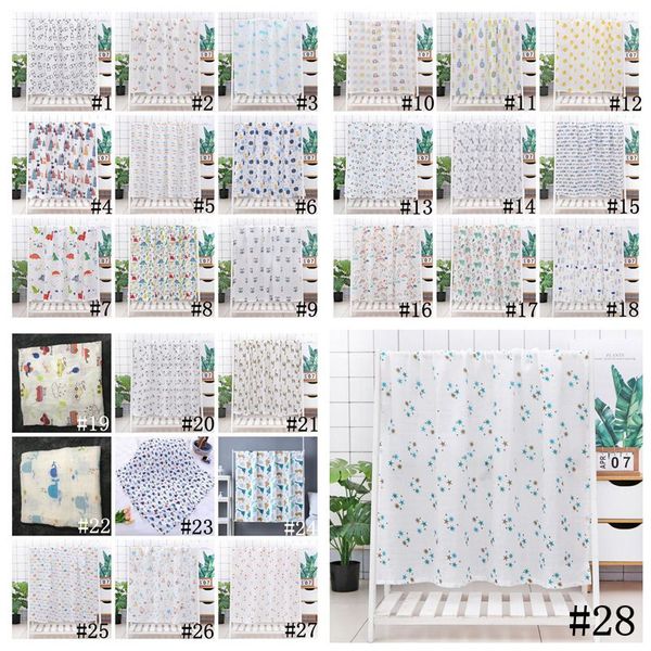 

baby swaddle bath towels muslin newborn blanket wrap cotton bath towels air condition towel cartoon printed swaddling stroller cover yl375