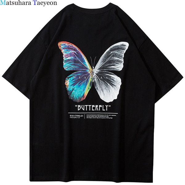 

new color butterfly men t shirt print harajuku tshirt short sleeve funny t-shirts cotton men's t-shirt plus size leisure tee