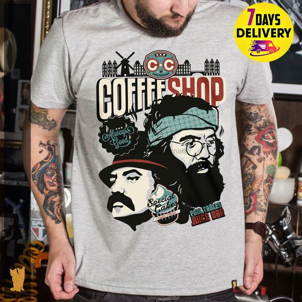 

cheech e chong coffee shop t shirt gray size s-3xl