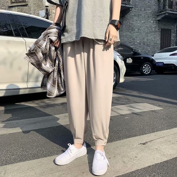 

men's ins tight casual pantspants trendy loose leggings korean style all-match casual pants spring and summer fashion brand exgzx, Blue