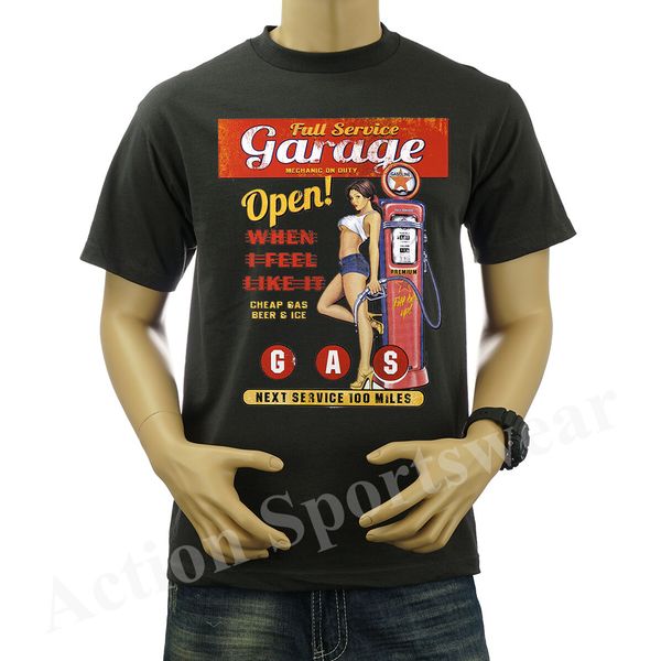 

full service garage vintage classic mechanic pinup girl vintage t-shirts
