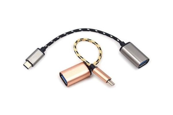 

usb 3.1 type c to usb 3.0 to micro usb male female otg cable nylon braided data sync transfer transmission cable for samsung phone