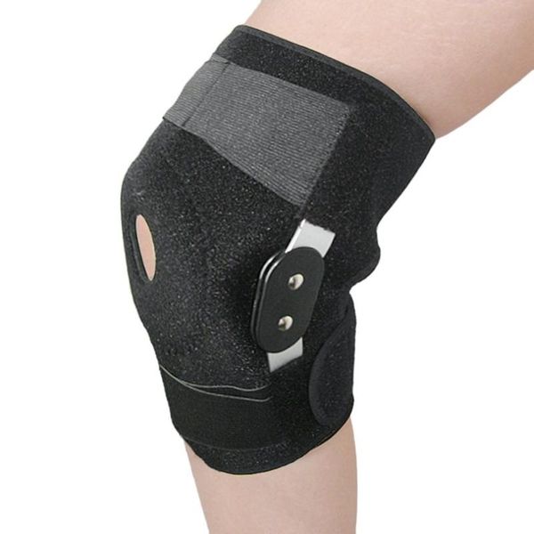 

adjustable hinged knee orthosis brace support ligament sport orthopedic splint sports knee pads, Black;gray
