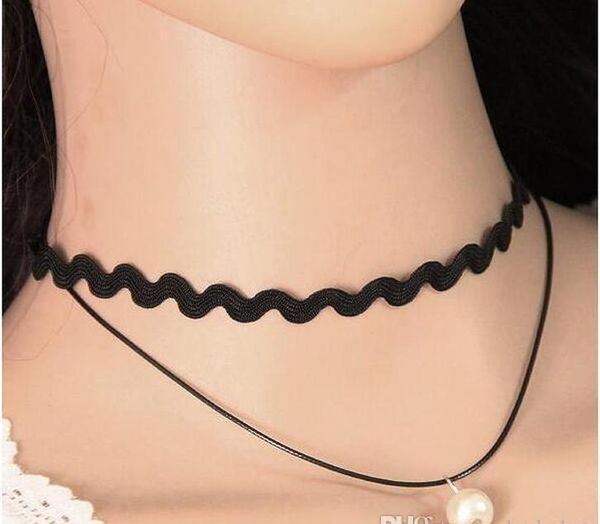 

diy rope 330 * 400мм сладкие женская handmade дамы подвеска падения горячие перлы чокеры ювелирных слоя 6шт / серия шнурок ожерелье сжатый д, Golden;silver