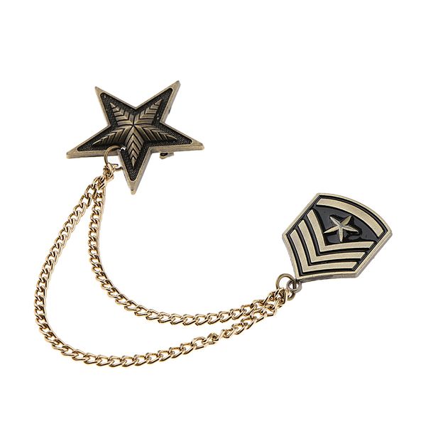 

women mens badge military medal army badges pentagram retro brooch pin, Gray