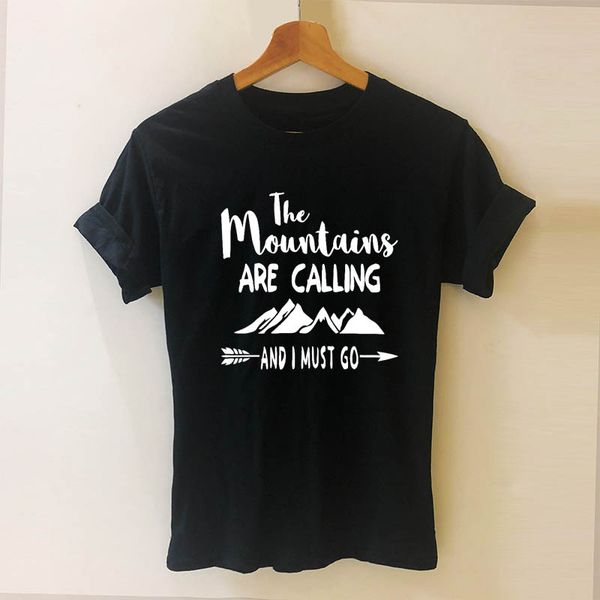 

the mountains are calling outdoorer harajuku t shirt funny teeshirt women clothing short sleeve cotton tees dropshipping