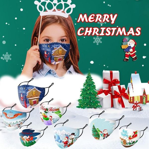 

popular party masks christmas masks kids xmas mask outdoor anti dust face cover snowflake christmas mouth washable reusable mask fy4229