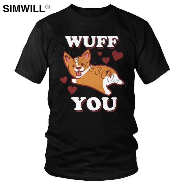 

kawaii corgi t shirt men novelty short sleeved cotton tshirt o-neck love my pet dog t-shirt big size leisure tee gift idea