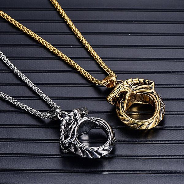 

New Punk Rattlesnake Pendant Necklace For Men/Women Gold Color Stainless Steel Necklaces Male Fashion Jewelry Gift 2020, Silver