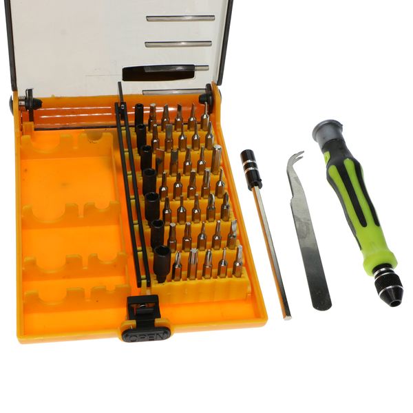 

professional portable opening tool compact screwdriver kit set with tweezers & extension shaft for precise repair or maintenance