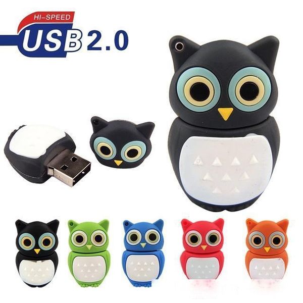 

happy colorful mini owl flash drive memoria usb usb pen drive 4gb 8gb 16gb 32gb 64gb pendrive usb 2.0 children gifts memory stick