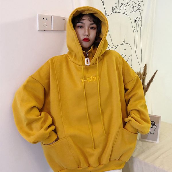 

hoodies women hooded soft trendy loose ladies large size plus velvet womens korean letter casual pullover elegant sweatshirts, Black