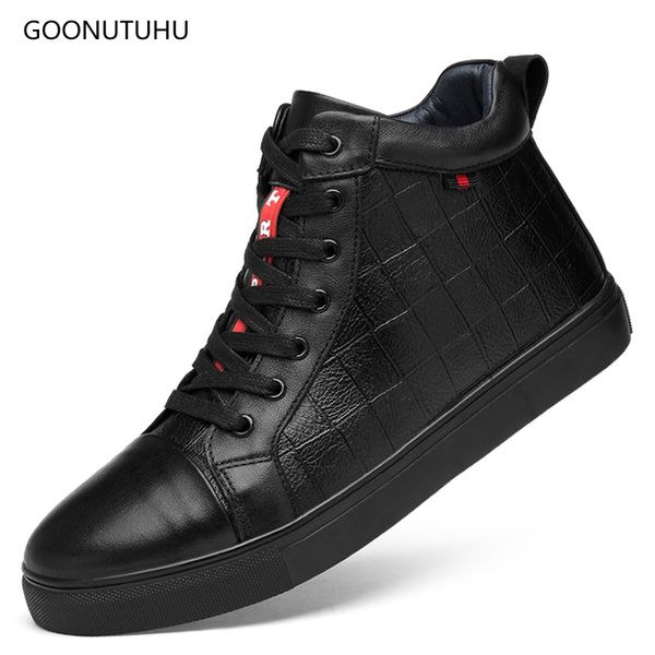 

fashion men's boots ankle work shoes black urban young students new platform man shoes leather genuine plus size boots for men