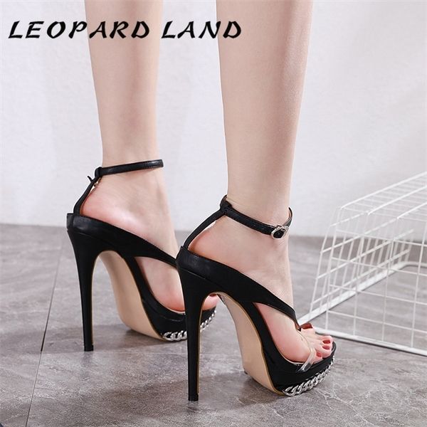 

leopard land 2020 women's sandals for women and ladies style women's shoes heel sandals platform chain decorative cwf-my723-9 0922, Black