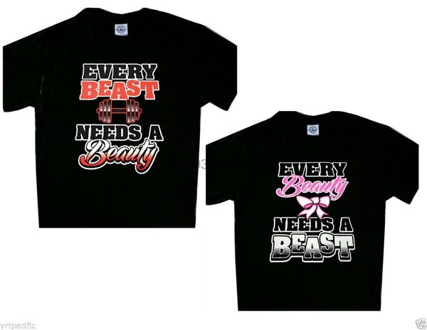 

каждый зверь нуждается в beauty парой набор 2 tshirts black tee