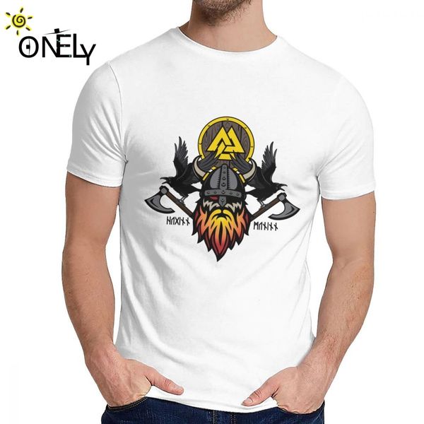 

for male tee shirt odin with huginn & muninn quality cotton 2019 new arrival classic round neck retro tee shirt
