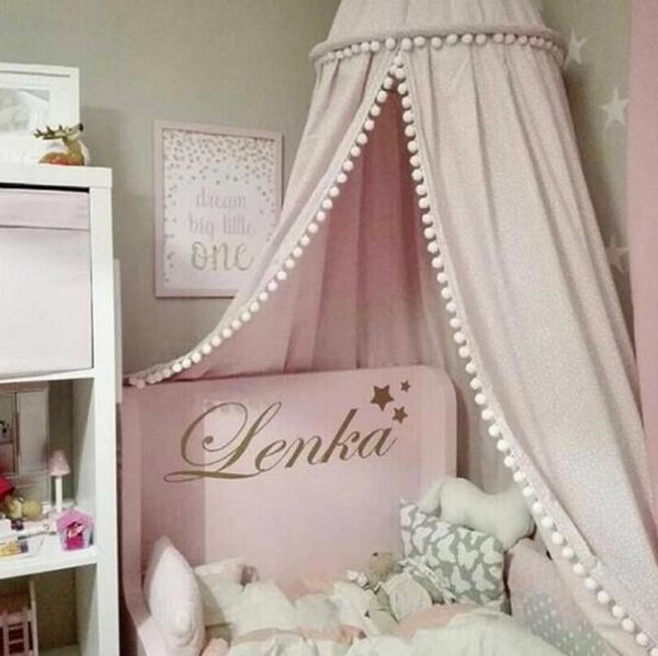 

ins baby room decoration balls mosquito net kids bed curtain canopy round crib netting tent pgraphy props baldachin 240cm