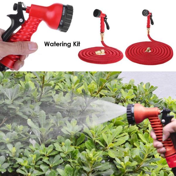 

multi-functional garden hose expandable flexible water hose pipe watering kit with spray gun irrigation tool accessories