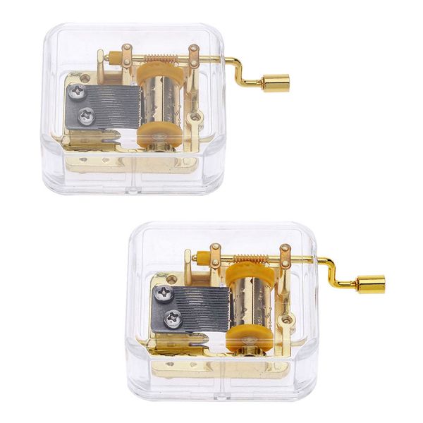 

mechanical hand crank musical music box movement amazing grace + for elise