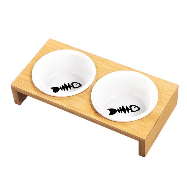 

cat bowls & feeders 1 pc pet dual bowl ceramics water dispenser for dogs