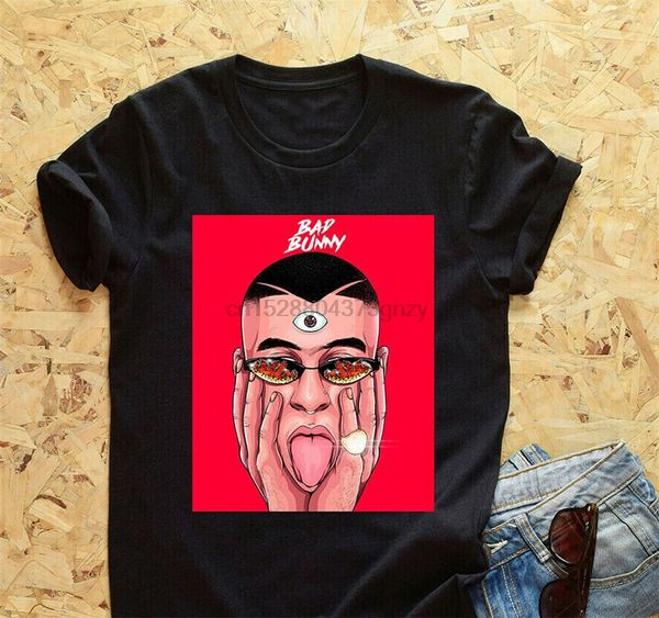 

bad bunny x100pre tongue t-shirt black cotton clothing s - 3xl light tee shirt