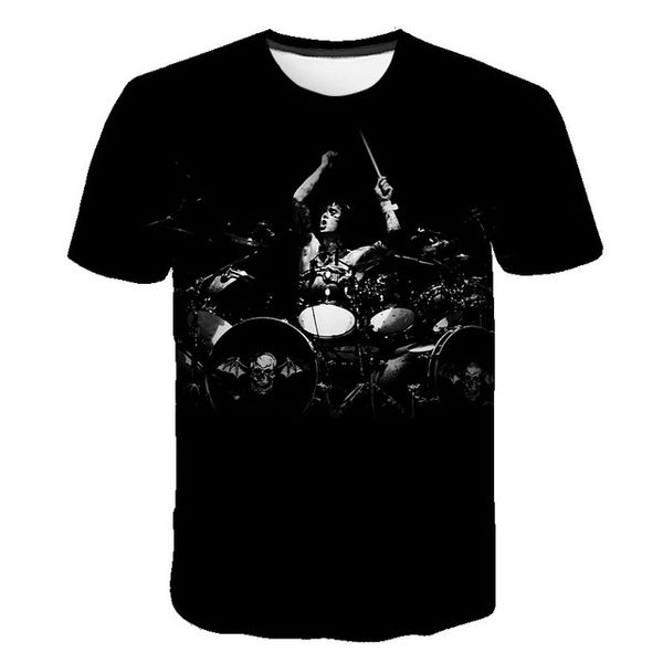 

new music guitar o collar abstract 3d print shirts oversized graphic funny men clothing