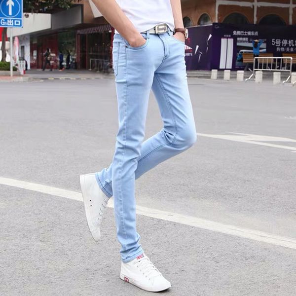 

men's jeans js9674j-spring and summer loose straight tube pants business, Blue