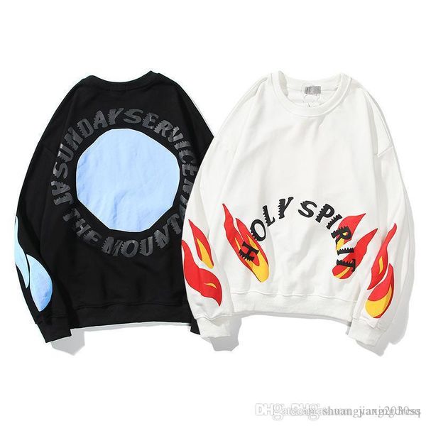 

brand new mens designer hoodies fashion sweatshirt master with the flame letter print mens long sleeve round-collared autumn winter clothe, Black